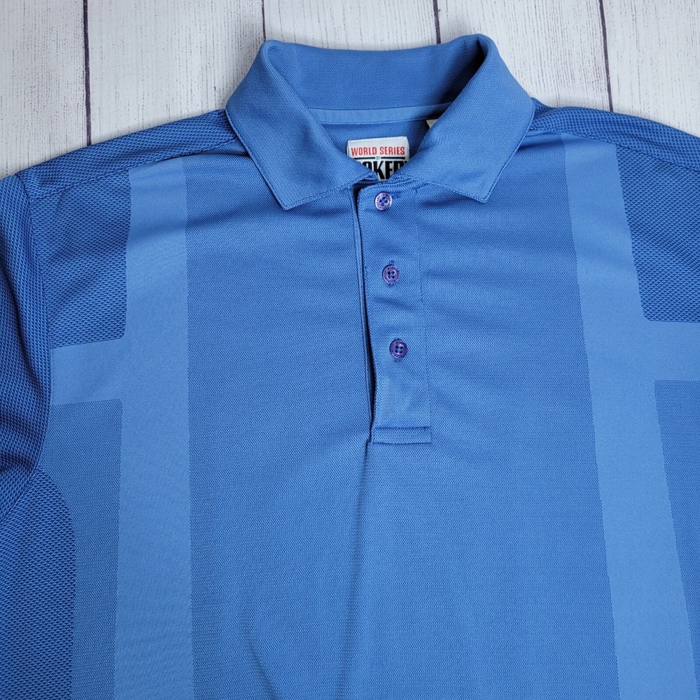 World Series of Poker Polo Men's Size Small Blue Embroidered Short‎ Sleeve Shirt